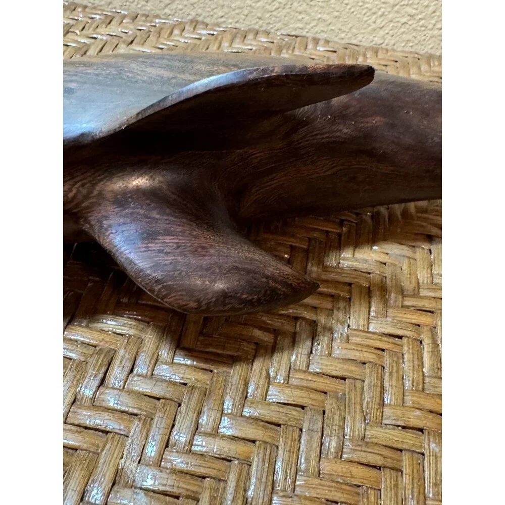 Vintage Carved Ironwood Dolphin Figurine Sculpture Art Decor - Picture 6 of 9